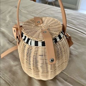 Zara Round Straw Bucket Bag